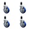 Service Caster 5'' Blue Poly Swivel 1-1/2'' Expanding Stem Caster Set with Brake, 4PK SCC-EX20S514-PPUB-BLUE-TLB-112-4 - alternate 1
